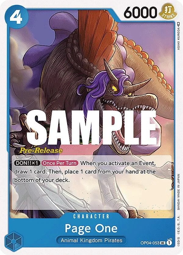 Page One, Kingdoms of Intrigue Pre-Release Cards OP04-053