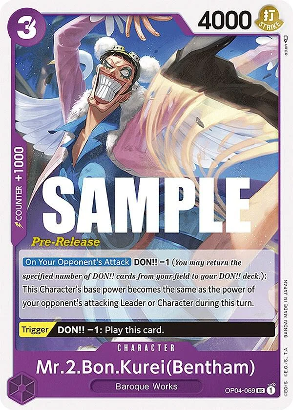 Mr.2.Bon.Kurei, Kingdoms of Intrigue Pre-Release Cards OP04-069