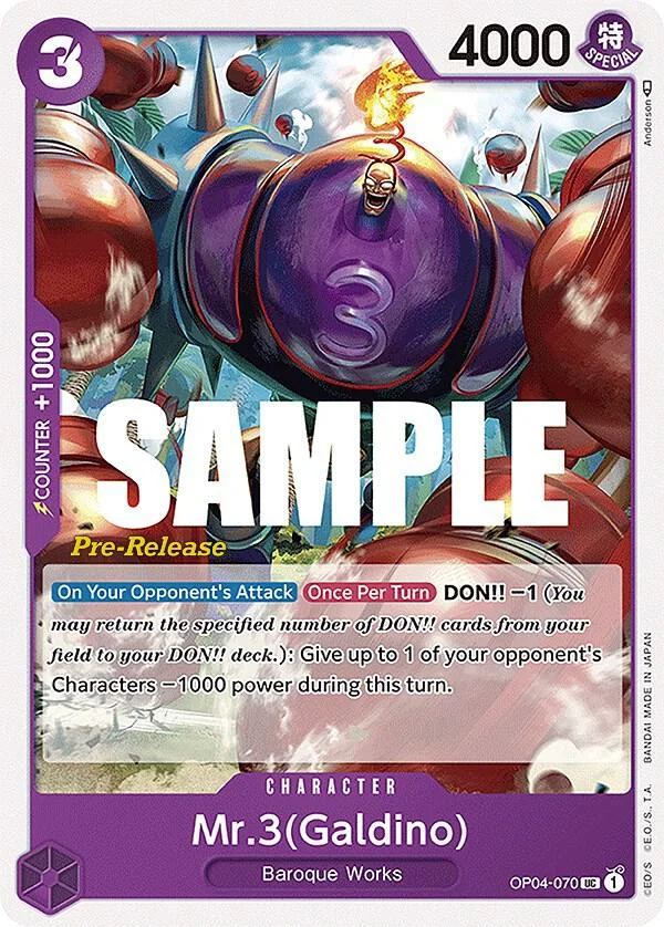 Mr.3, Kingdoms of Intrigue Pre-Release Cards OP04-070