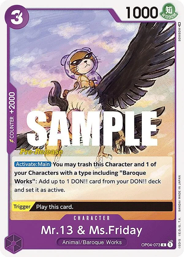 Mr.13 & Ms.Friday, Kingdoms of Intrigue Pre-Release Cards OP04-073