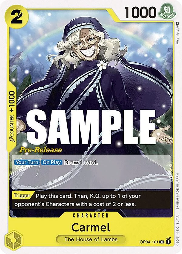 Carmel, Kingdoms of Intrigue Pre-Release Cards OP04-101