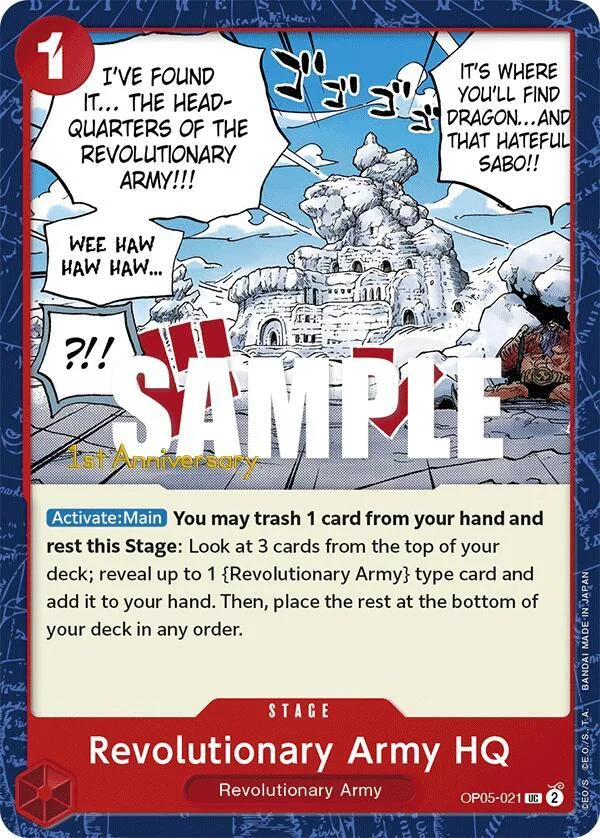 Revolutionary Army HQ, Awakening of the New Era: 1st Anniversary Tournament Cards OP05-021