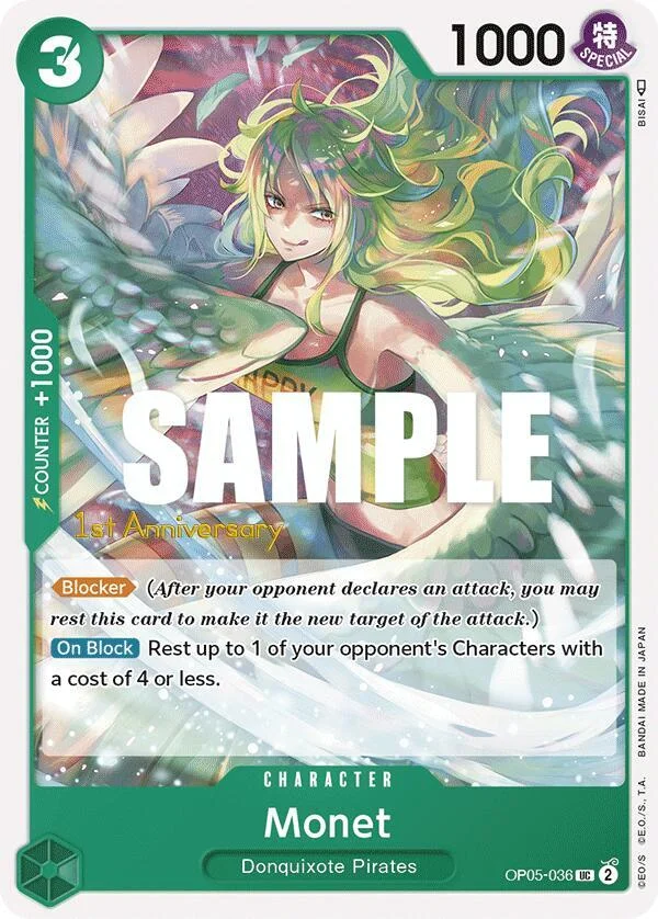Monet, Awakening of the New Era: 1st Anniversary Tournament Cards OP05-036