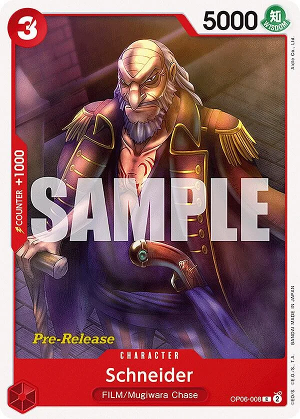 Schneider, Wings of the Captain Pre-Release Cards OP06-008