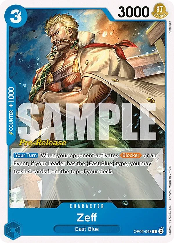 Zeff, Wings of the Captain Pre-Release Cards OP06-048