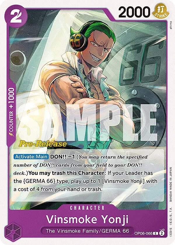 Vinsmoke Yonji, Wings of the Captain Pre-Release Cards OP06-066