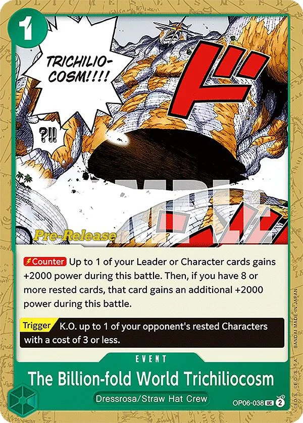 The Billion-fold World Trichiliocosm, Wings of the Captain Pre-Release Cards OP06-038