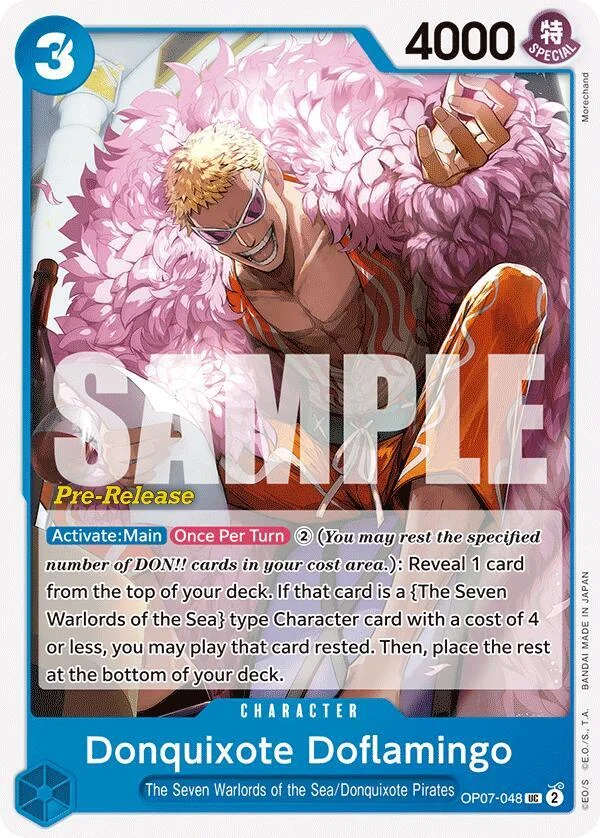 Donquixote Doflamingo, 500 Years in the Future Pre-Release Cards OP07-048