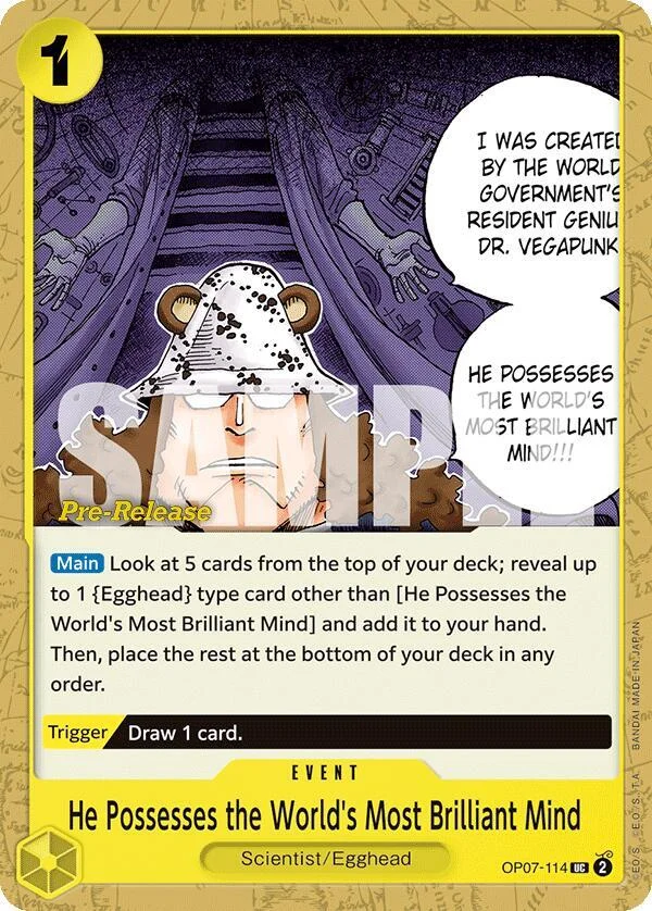 He Possesses the World's Most Brilliant Mind, 500 Years in the Future Pre-Release Cards OP07-114
