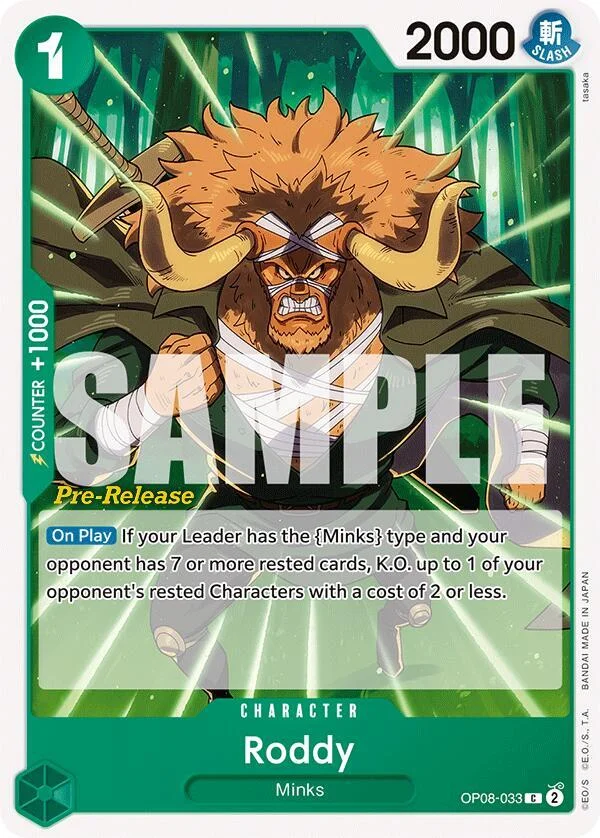 Roddy, Two Legends Pre-Release Cards OP08-033