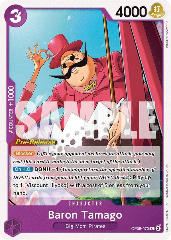 Baron Tamago, Two Legends Pre-Release Cards OP08-070