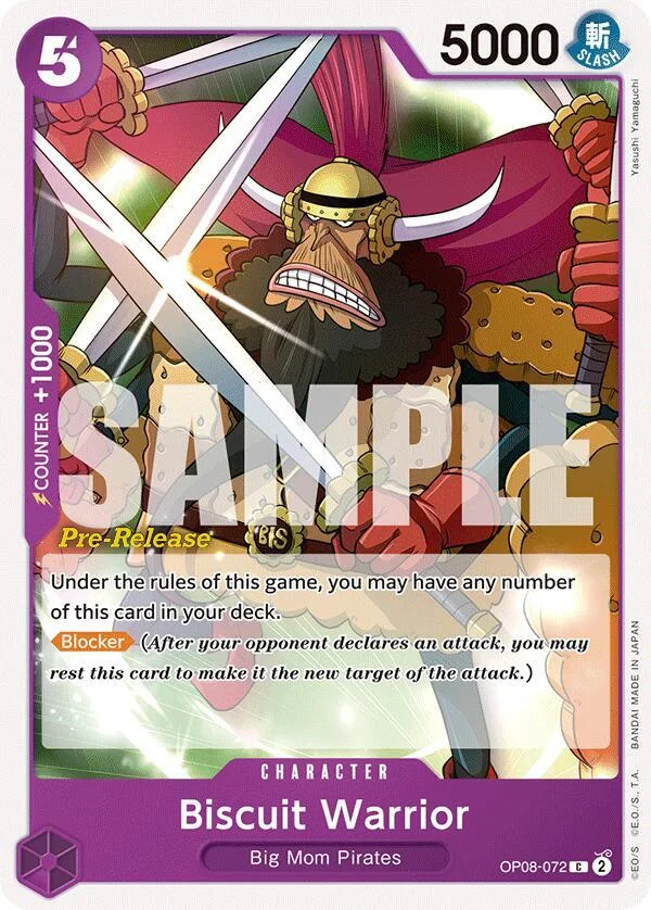 Biscuit Warrior, Two Legends Pre-Release Cards OP08-072