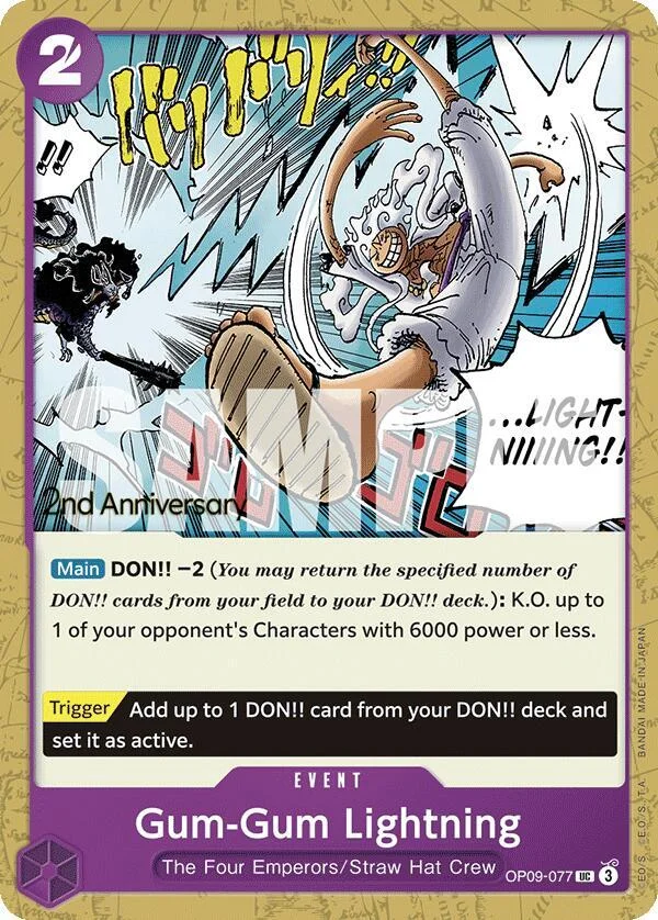 Gum-Gum Lightning, Emperors in the New World: 2nd Anniversary Tournament Cards OP09-077