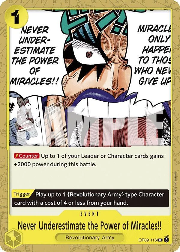 Never Underestimate the Power of Miracles!!, Emperors in the New World OP09-116