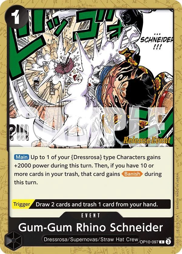 Gum-Gum Rhino Schneider, Royal Blood Release Event Cards OP10-097
