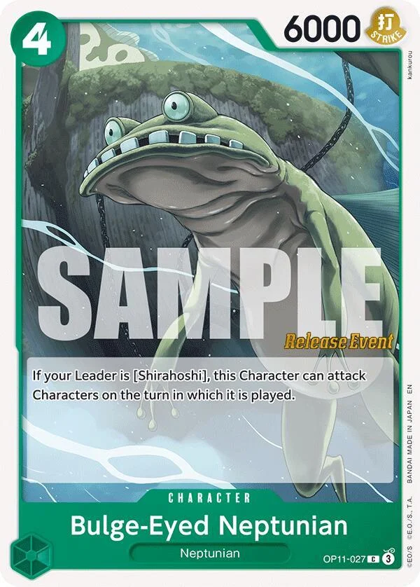 Bulge-Eyed Neptunian, A Fist of Divine Speed Release Event Cards OP11-027