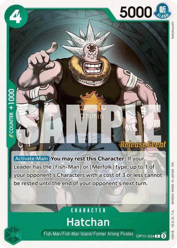 Hatchan, A Fist of Divine Speed Release Event Cards OP11-034