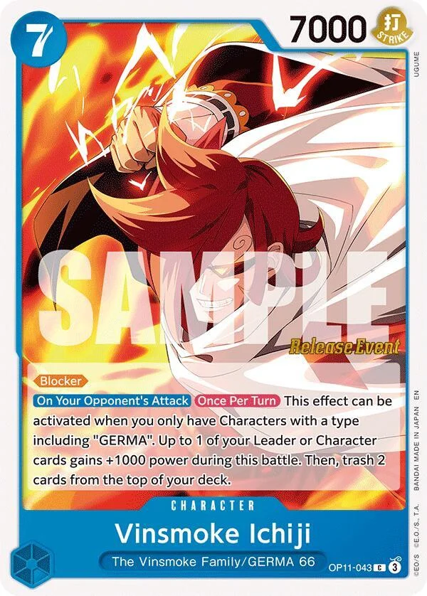 Vinsmoke Ichiji, A Fist of Divine Speed Release Event Cards OP11-043