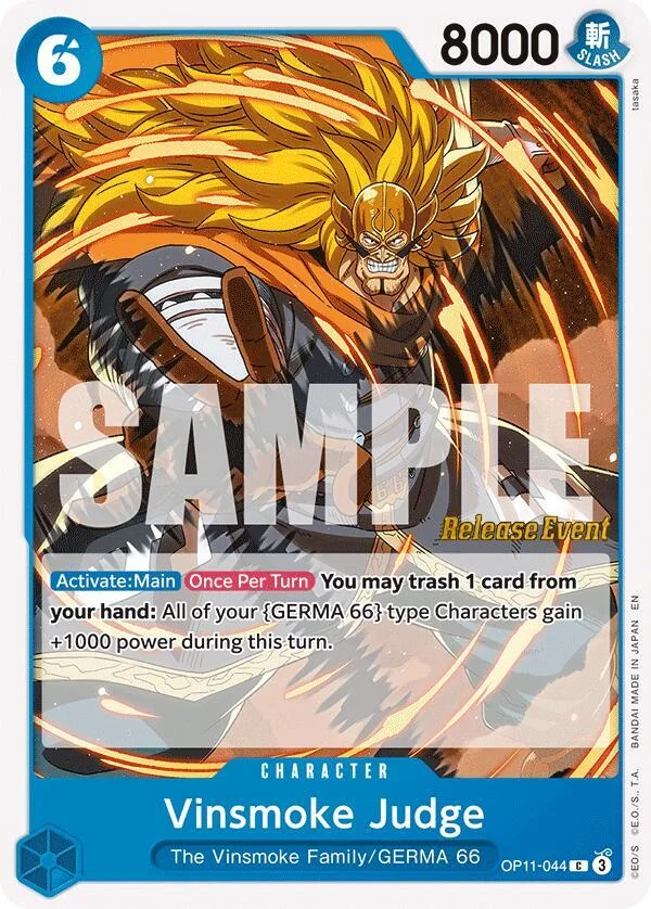 Vinsmoke Judge, A Fist of Divine Speed Release Event Cards OP11-044