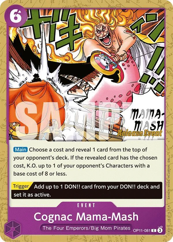 Cognac Mama-Mash, A Fist of Divine Speed Release Event Cards OP11-081