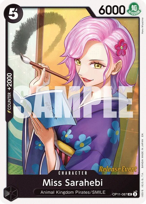 Miss Sarahebi, A Fist of Divine Speed Release Event Cards OP11-087