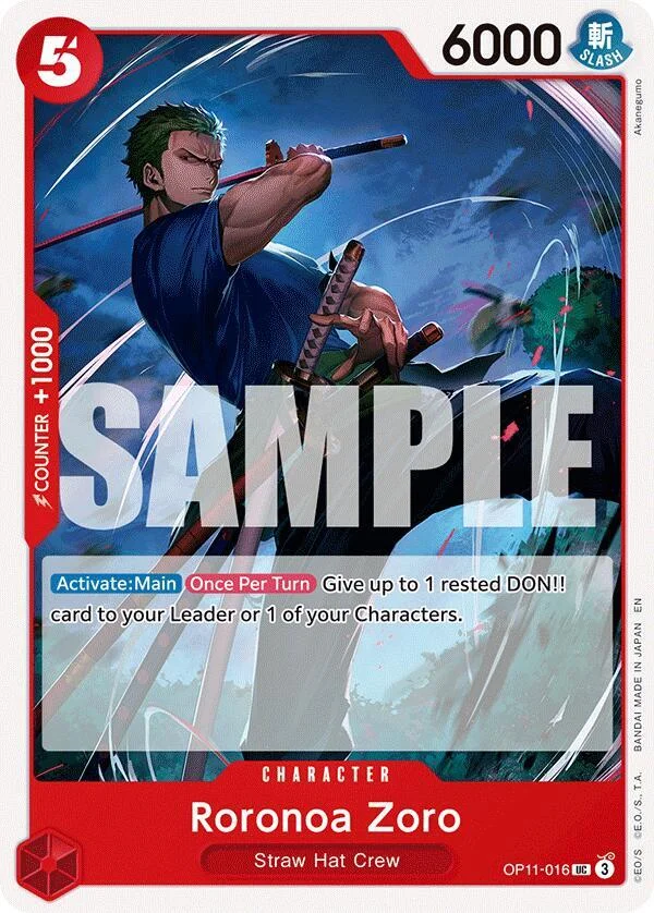 Roronoa Zoro, A Fist of Divine Speed OP11-016