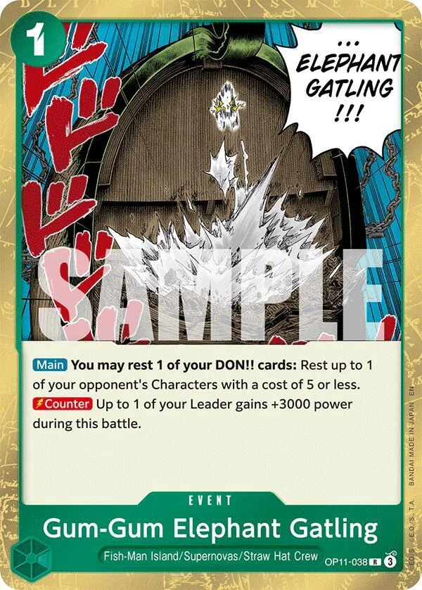 Gum-Gum Elephant Gatling, A Fist of Divine Speed OP11-038