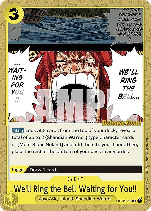 We'll Ring the Bell Waiting for You!!, Legacy of the Master Release Event Cards OP12-116