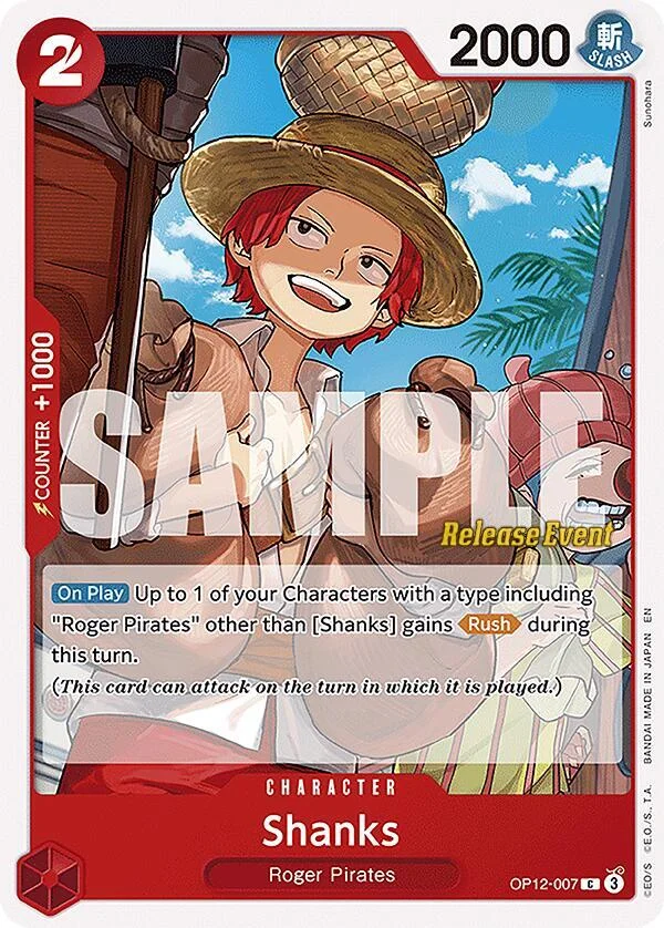 Shanks, Legacy of the Master Release Event Cards OP12-007