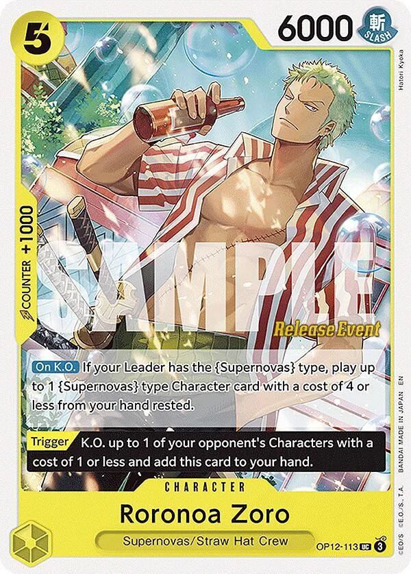 Roronoa Zoro, Legacy of the Master Release Event Cards OP12-113