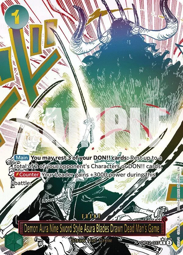 Demon Aura Nine Sword Style Asura Blades Drawn Dead Man's Game, Legacy of the Master OP12-037