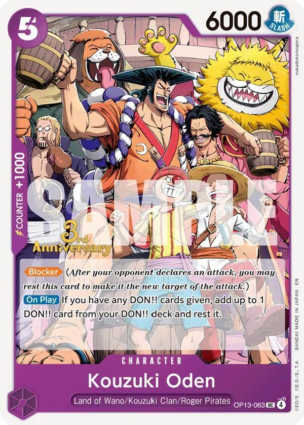 Kouzuki Oden, Carrying On His Will: 3rd Anniversary Tournament Cards OP13-063