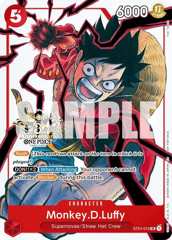 Monkey.D.Luffy, Carrying On His Will: 3rd Anniversary Tournament Cards ST01-012