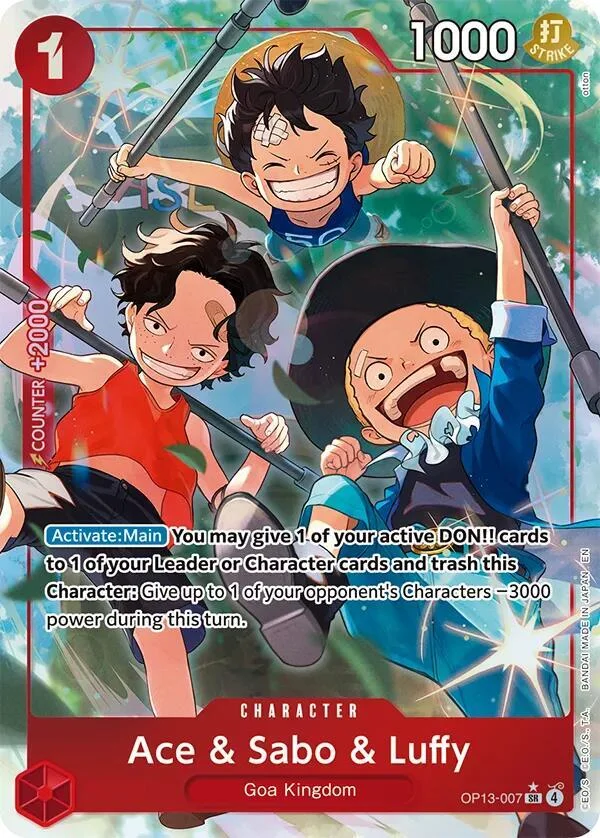 Ace & Sabo & Luffy, Carrying On His Will OP13-007