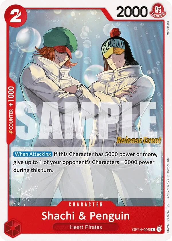 Shachi & Penguin, The Azure Sea's Seven Release Event Cards OP14-006