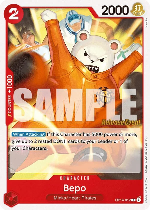 Bepo, The Azure Sea's Seven Release Event Cards OP14-012