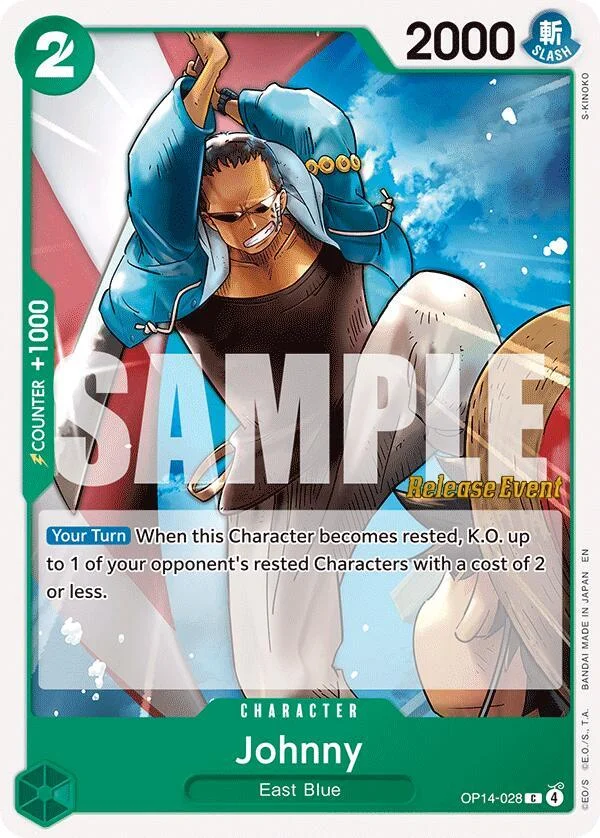 Johnny, The Azure Sea's Seven Release Event Cards OP14-028