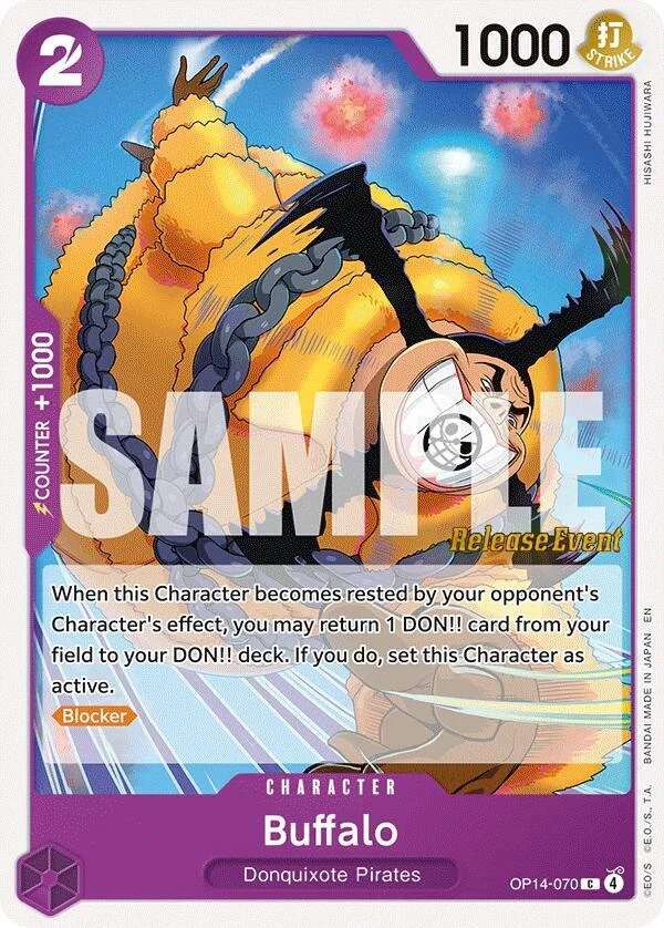 Buffalo, The Azure Sea's Seven Release Event Cards OP14-070