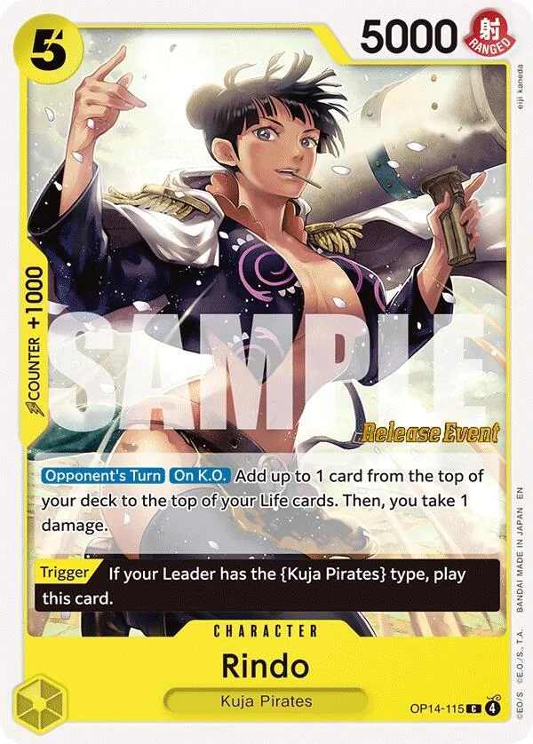 Rindo, The Azure Sea's Seven Release Event Cards OP14-115