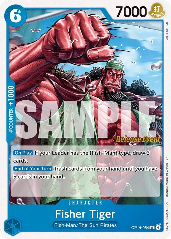 Fisher Tiger, The Azure Sea's Seven Release Event Cards OP14-054