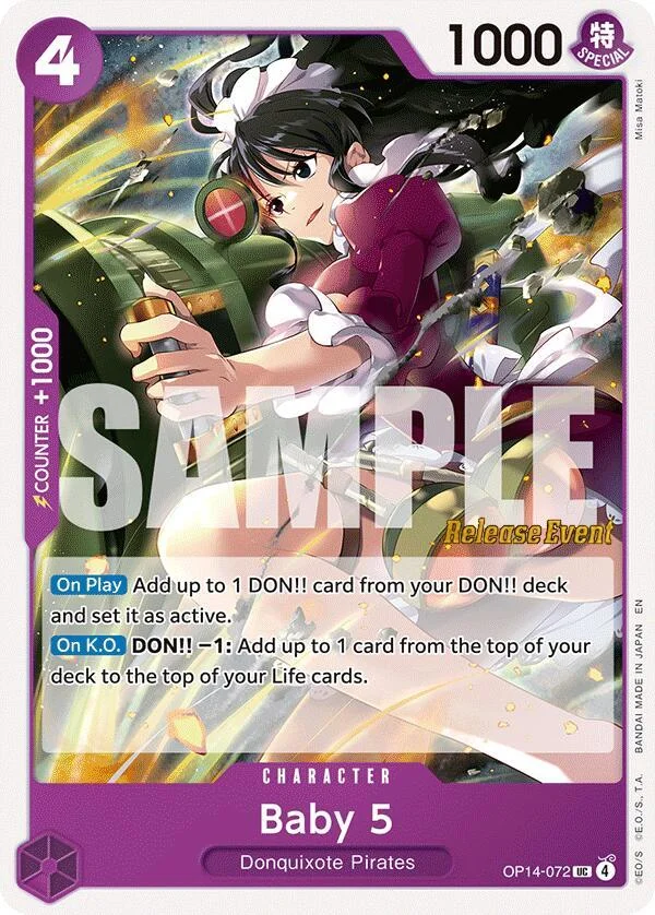Baby 5, The Azure Sea's Seven Release Event Cards OP14-072