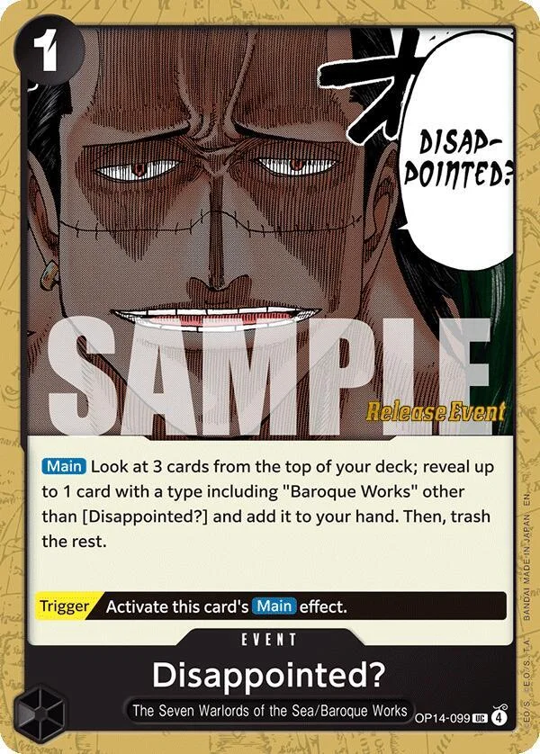Disappointed?, The Azure Sea's Seven Release Event Cards OP14-099