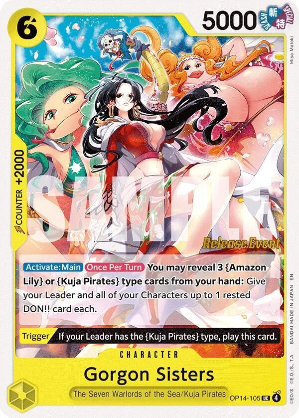 Gorgon Sisters, The Azure Sea's Seven Release Event Cards OP14-105