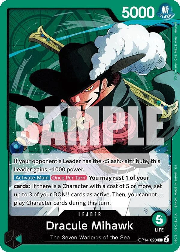 Dracule Mihawk, The Azure Sea's Seven OP14-020