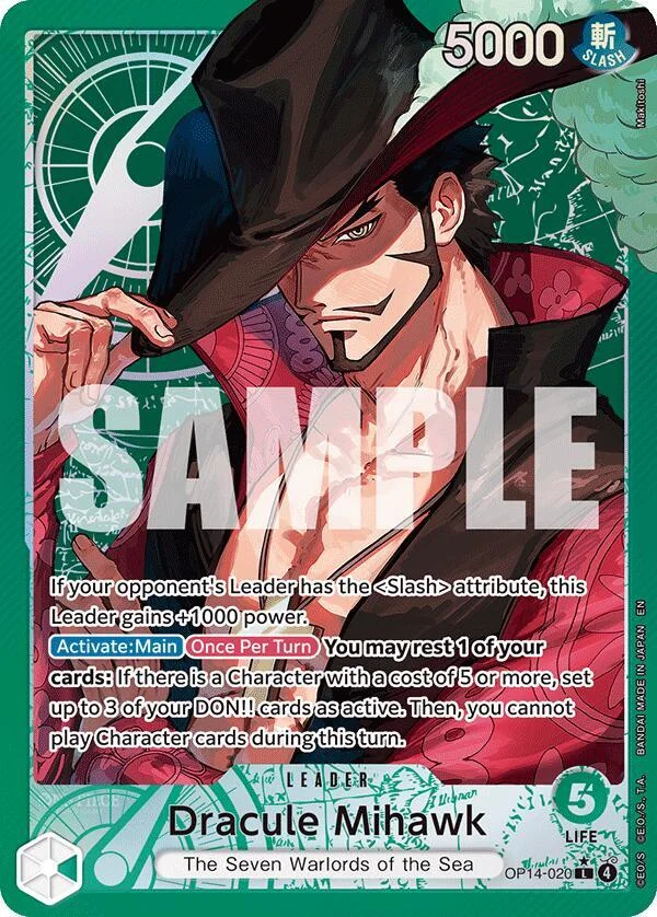 Dracule Mihawk, The Azure Sea's Seven OP14-020