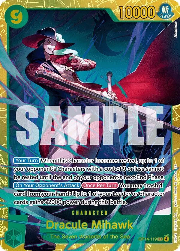 Dracule Mihawk, The Azure Sea's Seven OP14-119