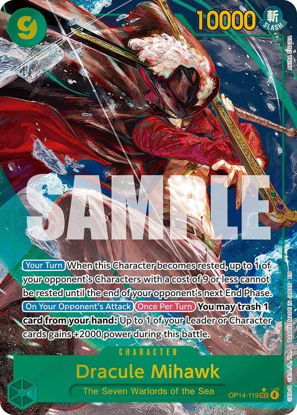 Dracule Mihawk, The Azure Sea's Seven OP14-119