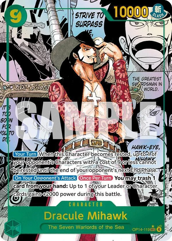 Dracule Mihawk, The Azure Sea's Seven OP14-119