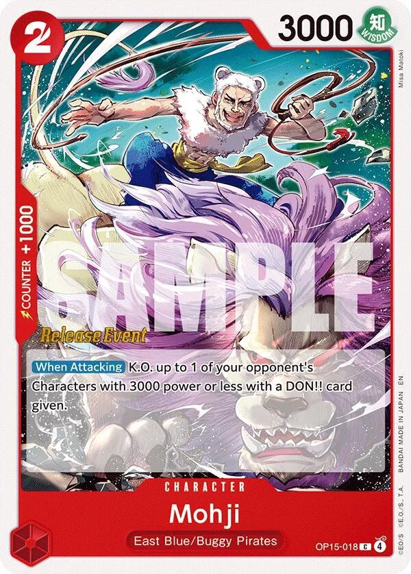 Mohji, Adventure on Kami's Island Release Event Cards OP15-018