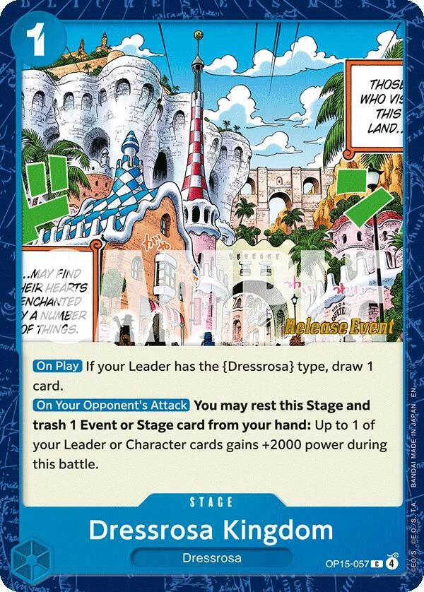 Dressrosa Kingdom, Adventure on Kami's Island Release Event Cards OP15-057